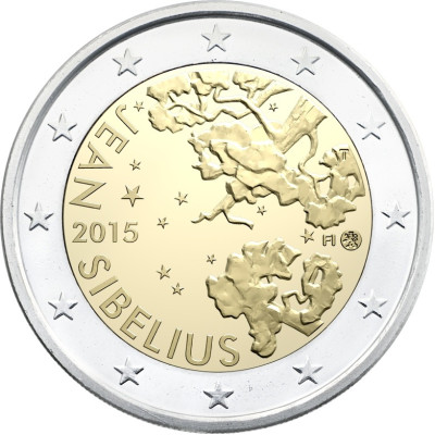 Монета 2 евро 2015 г. Финляндия. "Ян Сибелиус"